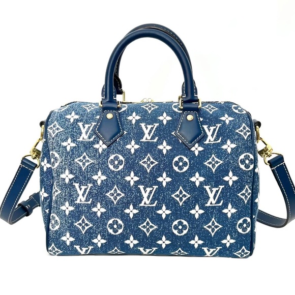 Louis Vuitton Monogram Denim Speedy Bandouliere 25 - Picture 3 of 9